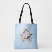 Goud Prinses Carriage Blauw Storybook Royal Tote Bag (Voorkant)