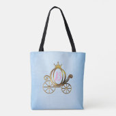 Goud Prinses Carriage Blauw Storybook Royal Tote Bag (Achterkant)
