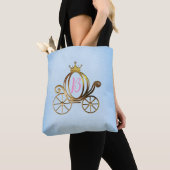 Goud Prinses Carriage Blauw Storybook Royal Tote Bag (Dichtbij)