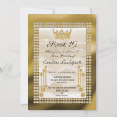 Goud & Prinses Kroon met Crème Zijde Kaart (Voorkant)