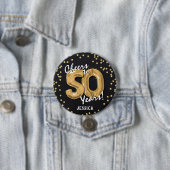 Goud proost op 50 jaar verjaardag ronde button 7,6 cm (In situ)