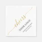 Goud Proost | Simple Business Logo Aangepaste teks Servet (Voorkant)