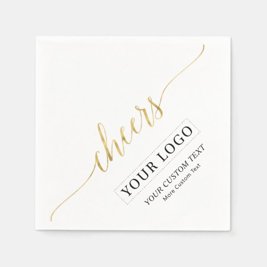 Goud Proost | Simple Business Logo Aangepaste teks Servet (Voorkant)