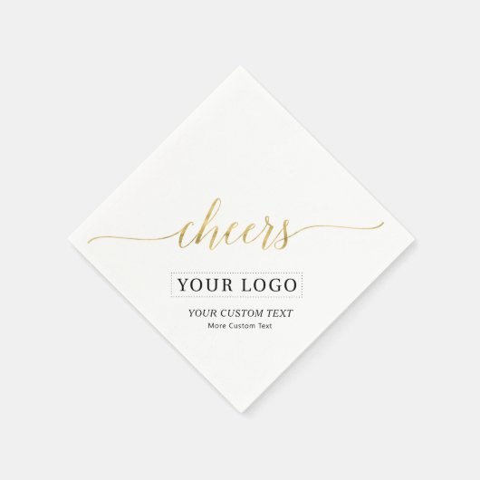 Goud Proost | Simple Business Logo Aangepaste teks Servet (Hoek)