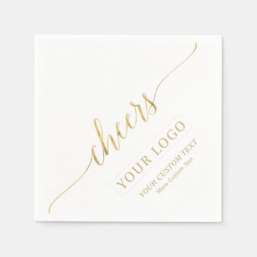Goud Proost | Simple Business Logo Aangepaste teks Servet (Voorkant)