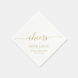Goud Proost   Simple Business Logo Aangepaste teks Servet