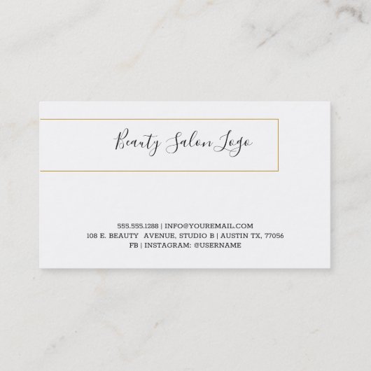 Goud pushslag modern design visitekaartje (Achterkant)