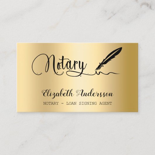 Goud QR-code voor de ondertekenaar van de notaris Visitekaartje (Voorkant)