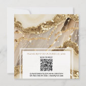*~*GOUD QR IVOOR GOUD Agaat RSVP AR66 Bruiloft Kaart (Achterkant)