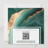*~*GOUD QR SMARAGD GROENE Agaat RSVP AR66 Bruiloft Kaart (Achterkant)