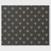 goud Queen Bee op zwart Cadeaupapier (Vlak)