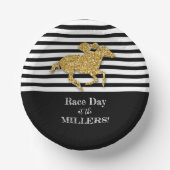 Goud Racehorse Zwart Wit Strepen Papieren Kommen (Voorkant)