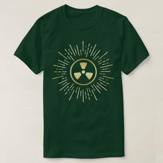 goud radioactief teken t-shirt (Design voorkant)