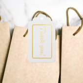 Goud Rechthoekige Rand op Wit Dank u Cadeaulabels