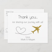 Goud, Reis Bruiloft Dank u Briefkaart (Voorkant / Achterkant)