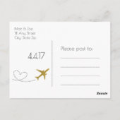 Goud, Reis Bruiloft Dank u Briefkaart (Achterkant)