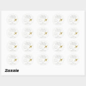 Goud, Reizen thema Dank u Stickers- gunsten Ronde Sticker (Vel)