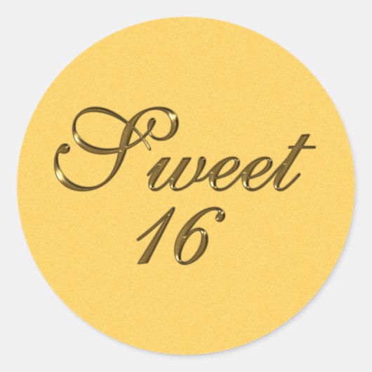 Goud reliëf look Sweet 16 Envelope Seals Fav Label (Voorkant)