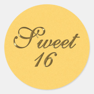Goud reliëf look Sweet 16 Envelope Seals Fav Label
