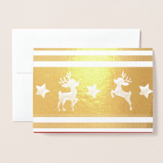 Goud rendier Custom Wenskaart Folie Kaarten (Voorkant met envelop)