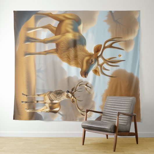 Goud Rendier Malabar kastanje Geldboom Tapijt Wandkleed (In Situ (horizontaal))