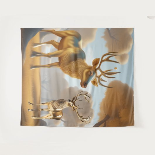 Goud Rendier Malabar kastanje Geldboom Tapijt Wandkleed (Voorkant (horizontaal))