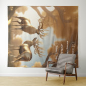 Goud Rendier Malabar kastanje Geldboom Tapijt Wandkleed (In Situ (horizontaal))