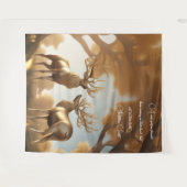 Goud Rendier Malabar kastanje Geldboom Tapijt Wandkleed (Voorkant (horizontaal))