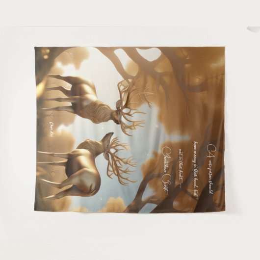 Goud Rendier Malabar kastanje Geldboom Tapijt Wandkleed (Voorkant (horizontaal))