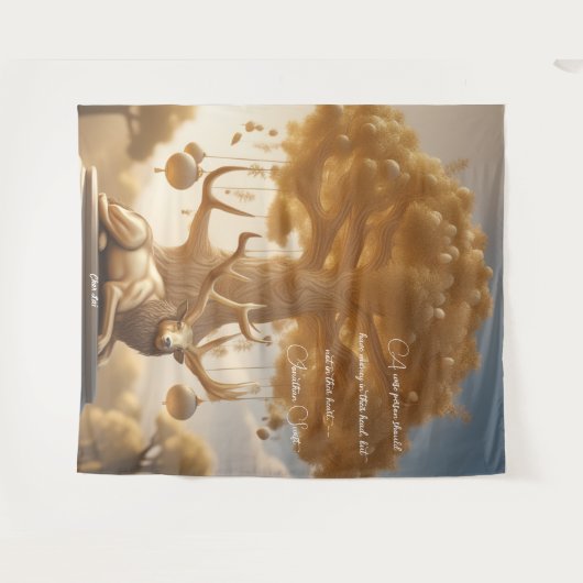 Goud Rendier Malabar kastanje Geldboom Tapijt Wandkleed (Voorkant (horizontaal))