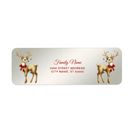 Goud rendier retouradres etiket
