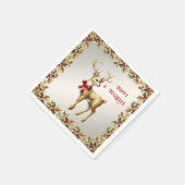 Goud rendier vakantie servet (Hoek)