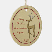 Goud rendier van ons huis tot uw versiering keramisch ornament (Rechts)