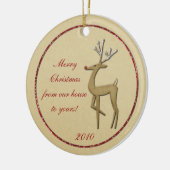 Goud rendier van ons huis tot uw versiering keramisch ornament (Links)