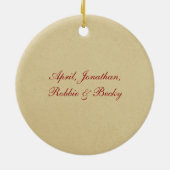 Goud rendier van ons huis tot uw versiering keramisch ornament (Achterkant)