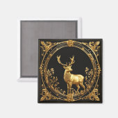 Goud rendiergoud en zwart sierlijk lijst magneet (Voorkant / Achterkant)