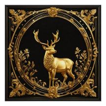 Goud rendiergoud en zwart sierlijk lijst