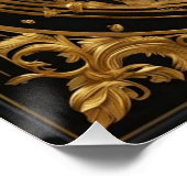Goud rendiergoud en zwart sierlijk lijst perfect poster (Hoek)
