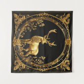 Goud rendiergoud en zwart sierlijk lijst wandkleed (Voorkant (horizontaal))