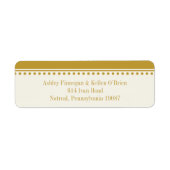 Goud retour adreslabel, Caroline Wedding Etiket (Voorkant)