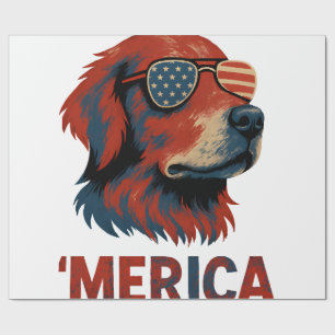 Goud Retriever 4 juli Merica T-shirt Cadeaupapier