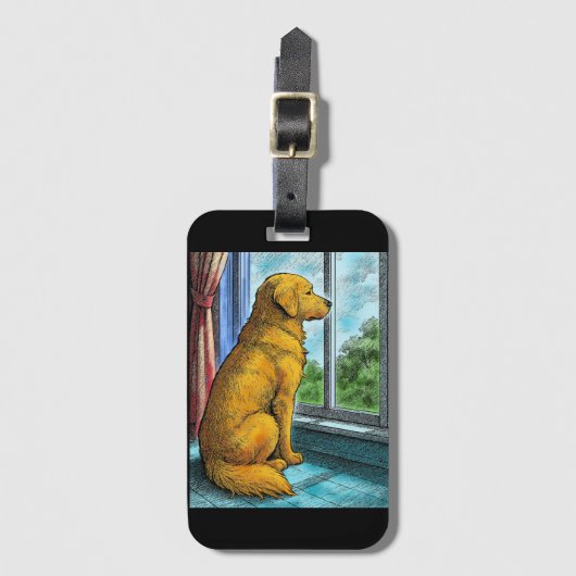 goud retriever bagagelabel (Voorkant (verticaal))