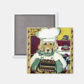 Goud Retriever Bakker Magneet (Voorkant / Achterkant)