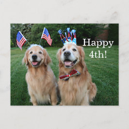 Goud Retriever Buiten Onafhankelijkheidsdag Briefkaart