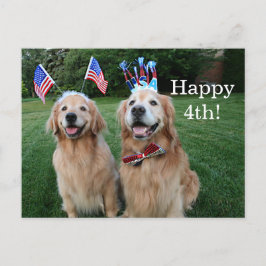 Goud Retriever Buiten Onafhankelijkheidsdag Briefkaart