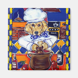 Goud Retriever Chef Magneet
