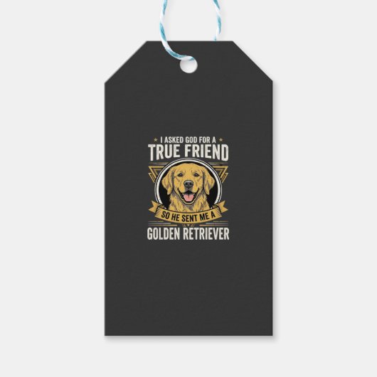 Goud Retriever Echte Vriend Hond Cadeaulabel (Voorkant)