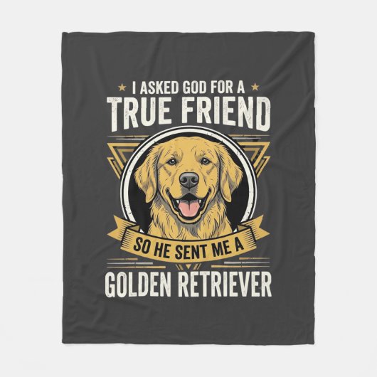 Goud Retriever Echte Vriend Hond Fleece Deken (Voorkant)