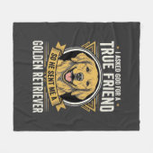 Goud Retriever Echte Vriend Hond Fleece Deken (Voorkant (Horizontaal))