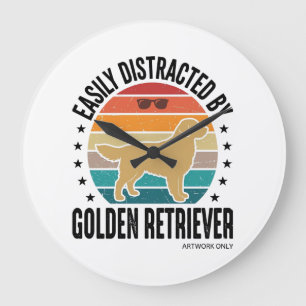 Goud Retriever gemakkelijk afgeleid Vintage Hond D Grote Klok